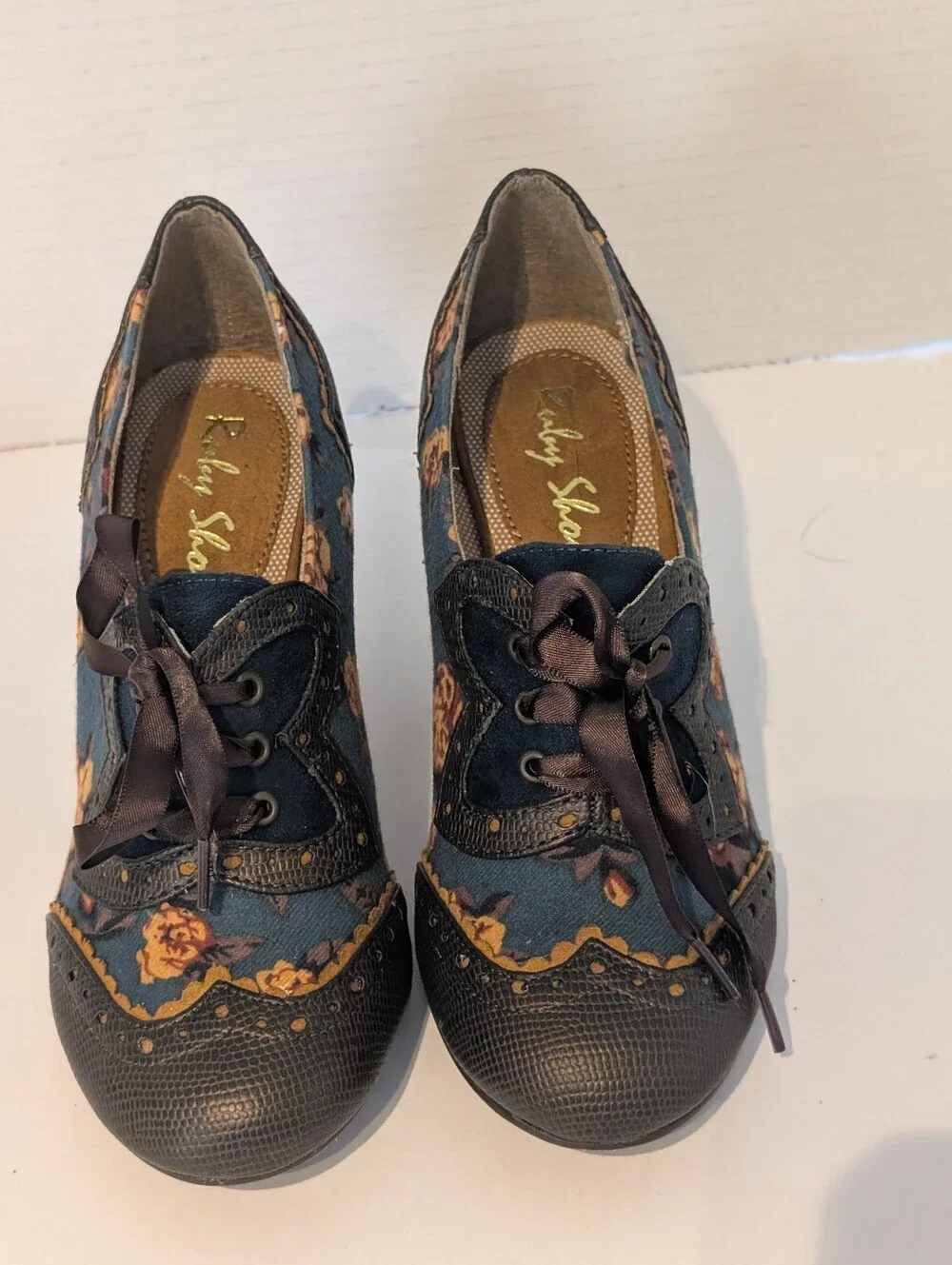 Ruby Shoo Sz.5 Daisy Retro Brogue Style Heels